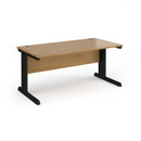 Dams Vivo 800mm deep straight oak desk with clean lines and spacious workspace, ideal for modern office setups
