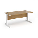 Dams Vivo 800mm deep straight desk in oak wood with a sleek, modern design and sturdy construction.