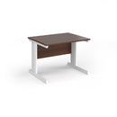 Dams Vivo 800mm deep straight walnut desk with clean lines and smooth surface, ideal for modern office or home workspace.