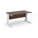 Dams Vivo 800mm deep straight walnut desk with sleek wood finish, spacious work surface, and modern design.