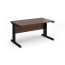 Dams Vivo 800mm deep straight desk in walnut finish, featuring clean lines and a smooth surface for modern workspace setup.