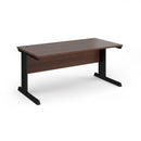 Dams Vivo 800mm deep straight walnut desk with sleek wood finish and sturdy metal legs for modern office workspace.