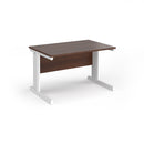 Dams Vivo 800mm deep straight walnut desk with a sleek, modern design and smooth surface for workspace organization.