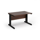 Dams Vivo 800mm deep straight desk in walnut finish, featuring a sleek rectangular tabletop and sturdy straight legs.
