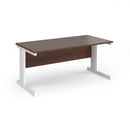 Dams Vivo 800mm deep straight walnut desk with clean wood finish and modern design, ideal for office workspace.