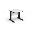 White Vivo 800mm deep straight desk by Dams, showcasing a sleek, modern office desk with a spacious work surface.