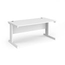 White Vivo 800mm Deep Straight Desk by Dams, showing sleek, modern design with spacious surface and clean white finish.