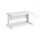 White Vivo 800mm deep straight desk by Dams, showing its clean surface and modern design for office or workspace use.