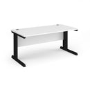Dams Vivo 800mm deep straight white desk with clean surface and sturdy legs, ideal for modern office or workspace setup.