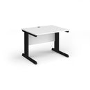 White Vivo 800mm deep straight desk by Dams with a sleek, modern design and sturdy construction.