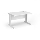 White Vivo 800mm deep straight desk by Dams with clean, modern design and sturdy construction, ideal for office or workspace.