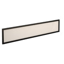 Dams Straight Glazed Desktop Screen in Polar White with black aluminum frame, clear glass panel and sleek modern design
