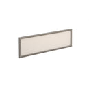 Dams Straight Glazed Desktop Screen in Polar White with silver aluminum frame, showcasing a modern office partition.