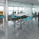 White Otto Poseur Benching Solution High Bench by Dams, showcasing the sturdy, sleek design for versatile use.
