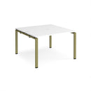 White Dams Adapt Back-to-Back Desk with 600mm depth, featuring clean, modern design and sturdy construction for office use.