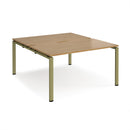 Dams Adapt back-to-back desks with 800mm depth in oak finish, featuring modern workspace design and sturdy construction.