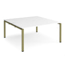Dams Adapt back-to-back desks with 800mm depth in white, showing sleek, modern office workspace setup.