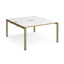 Dams Adapt Back to Back Desks, 800mm deep, with white and oak finish, featuring sleek office workspace setup.