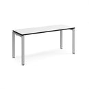 White and black Dams Adapt single desk, 600mm deep, with a clean, modern design suitable for home or office workspace.
