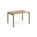 Dams Adapt Single Desk in beech wood with an 800mm depth, featuring a sleek, modern design and sturdy rectangular legs.