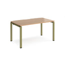 Dams Adapt Single Desk in beech finish with an 800mm depth, featuring a sleek modern design and sturdy wooden construction.