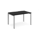 Dams Adapt Single Desk in black with an 800mm depth, featuring a sleek modern design and sturdy construction.