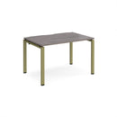 Dams Adapt Single Desk in grey oak finish, 800mm deep, featuring a sleek modern design with a smooth workspace surface.