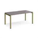Dams Adapt single desk in grey oak finish with an 800mm depth, featuring a modern work surface and sturdy design.