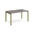 Dams Adapt Single Desk with 800mm depth in grey oak finish, featuring a sleek modern design and sturdy construction.