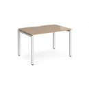 Dams Adapt Single Desk in Kendal Oak with 800mm depth, featuring a modern wooden desk surface and sturdy metal legs.