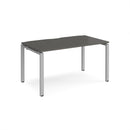 Storm grey Dams Adapt Single Desk, 800mm deep, modern office desk with clean lines and sturdy design.