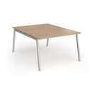 Dams Connex Plus angled back-to-back desk in beech finish, featuring modern workspace design with smooth wood surface and sturdy frame.