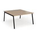 Dams Connex Plus Angled Back To Back Desk in Kendal Oak with modern workspace design and wood finish.
