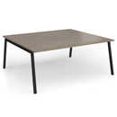 Dams Connex Plus Angled Back To Back Desk in Nebraska Oak finish, featuring a modern workspace with dual work surfaces and storage.