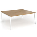 Dams Connex Plus angled back-to-back desk in oak wood with modern design and sturdy construction.