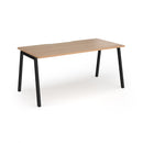 Dams Connex Plus Angled Single Desk in beech wood finish, featuring a sleek angled tabletop and sturdy support legs.