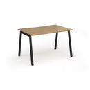 Dams Connex Plus Angled Single Desk in oak wood with sleek modern design and clean lines for a functional workspace setup.