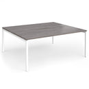 Dams Connex Plus Goal-Post Back To Back Desk in Grey Oak, featuring modern design and spacious work surface.