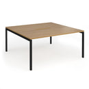 Dams Connex Plus Goal-Post Back To Back Desk in oak wood finish, featuring a modern office workspace design.