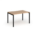 Beige Dams Connex Plus Goal-Post Single Desk with beech finish, featuring a modern design and sturdy construction.