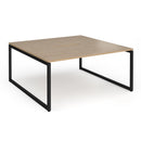 Dams Connex Plus O Frame Back To Back Desk in Kendal Oak finish, featuring a modern office workspace with wood grain surface and sturdy frame.