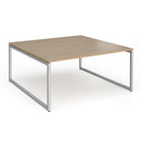 Dams Connex Plus O Frame Back To Back Desk in Kendal Oak wood finish, featuring modern office workspace with dual work surfaces.