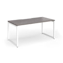 Dams Connex Plus O Frame Single Desk in Grey Oak with sleek modern design and sturdy grey oak finish.