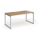 Dams Connex Plus O Frame Single Desk in oak wood with sleek modern design and sturdy metal legs.
