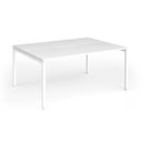 White Connex Plus Slimline Goal-Post Back To Back Desk by Dams showing sleek white desk with goal-post support structure