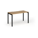 Dams Connex Plus Slimline Goal-Post Single Desk in oak with sleek modern design and clean lines for contemporary office spaces