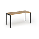 Dams Connex Plus Slimline Goal-Post Single Desk in oak wood with sleek design and natural finish.