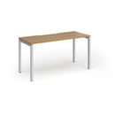 Dams Connex Plus Slimline Oak Goal-Post Single Desk with modern design and sleek wood finish, ideal for office or home workspace.