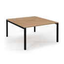 Beech Connex scalloped back-to-back desks by Dams, featuring sleek design and spacious work surfaces in a modern office setting.