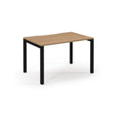 Dams Connex Scalloped Single Desk in Beech wood with a scalloped edge design, shown from a side angle.